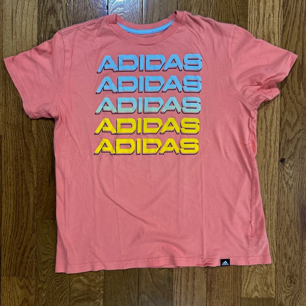 Adidas Orange/peach  Short Sleeve Tee with Logo